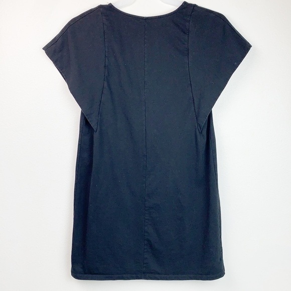ZARA mini dress W/B Collection: structured cape sleeve chic black shift EUC - Picture 6 of 10